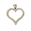 Full Crystal Open Heart Charms Love Heart Pendant For Necklaces Making Mother's Day Birthday Gifts Souvenir Jewelry