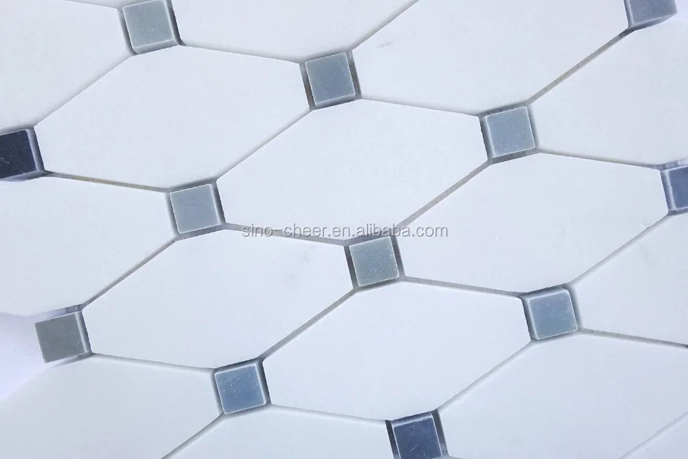 Classique blanc hexagone tuiles, moderne art de la mosaïque tuiles ...