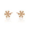 97401 xuping fashion simple snowflake shape rose gold color ladies stud Earrings