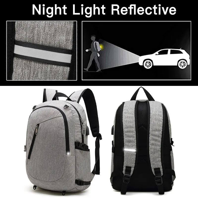 
Wholesale Anti-theft Backpack with net and USB Charging Port 15.6 inch Laptop Sports Bag School Backpack for Men 