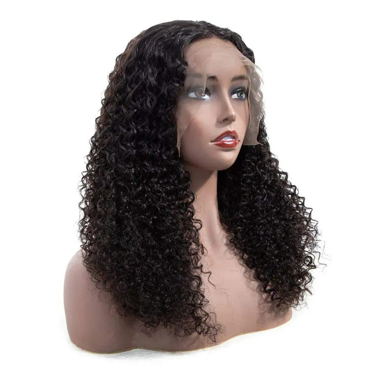 Wholesale cheap natural kinky straight brazilian human hair lace front wig with baby hair