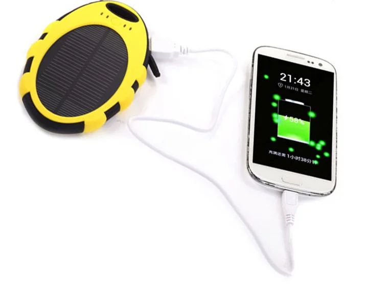 Hot selling OEM smart Waterproof Dual USB Mobile Portable solar Power Bank 5000mah Mobile Charger with LED light - ANKUX.COM