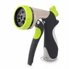 Metal 8 pattern garden hose nozzle with front trigger