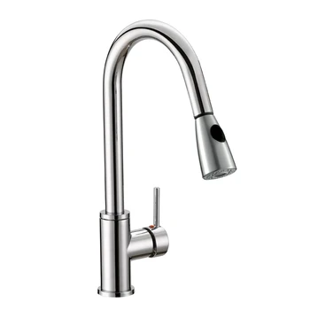 Chrome Brass Kitchen Sink Pull Down Faucet With Spray Head Upc