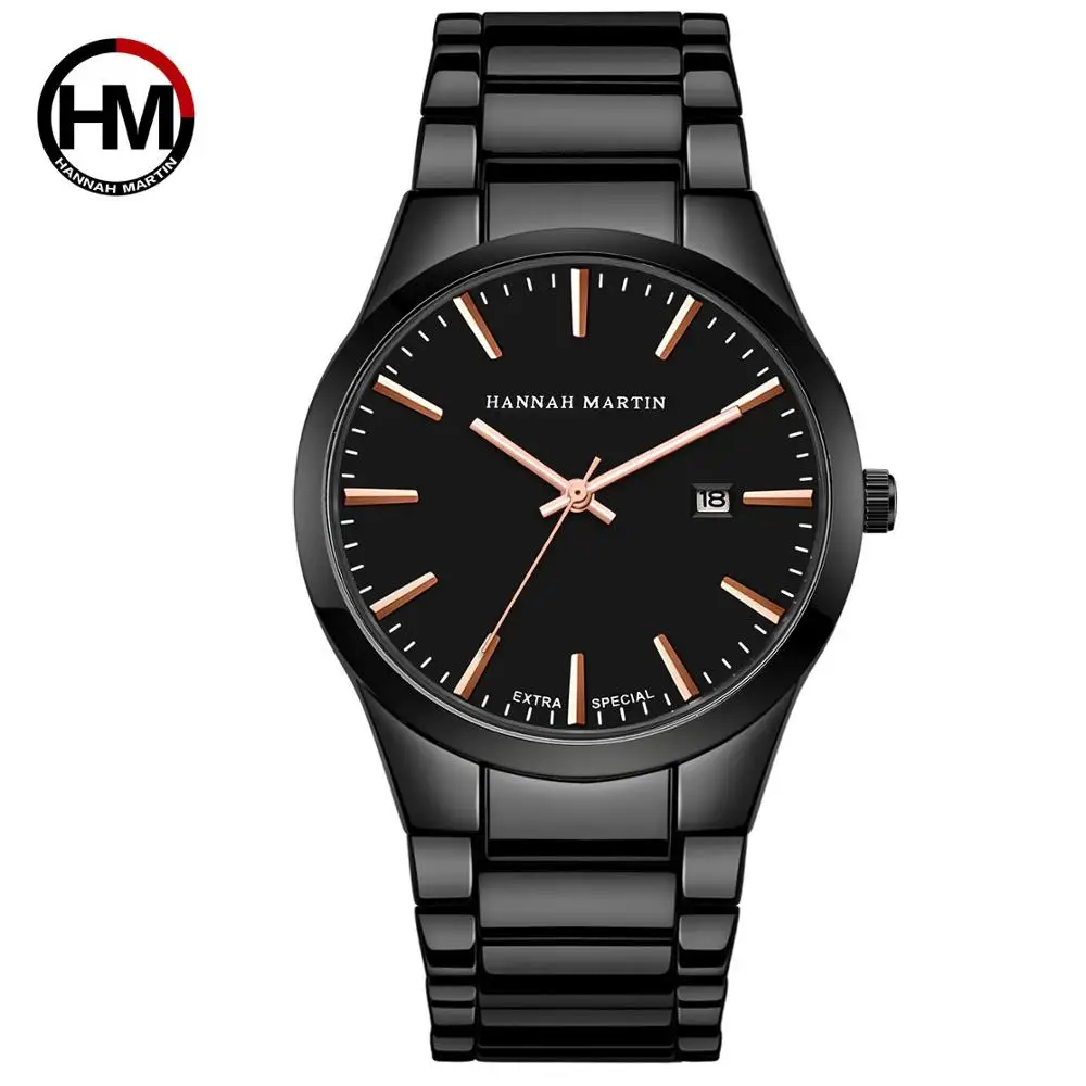 

Hannah Martin 1756 Watch Middle East Market Men Watches Stainless Steel Personalized Black Color Men's Watch, 3 colors choice