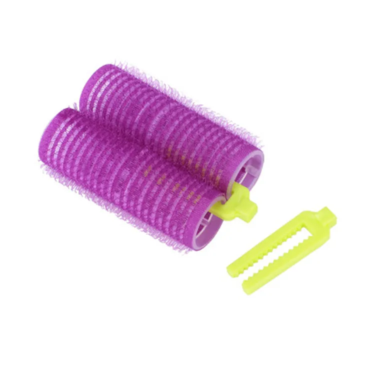 

Popular Style Hair Perm Roller With Rubber Band DIY Plastic Fluffy Hair Curler Kit Morgan Curling Hair Roller Clips Tool Set, Purple