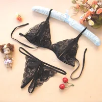 

Sexy Lingerie Blossom Lace Women's Bikini Bra T-back G-string Underwear 1 Set