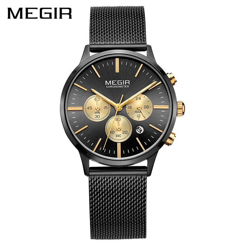 

Top Ladies Fashion Bracelet Wristwatch Stainless Steel Quartz Chronograph Clock Date Luxury Megir relojes de mujer women watches