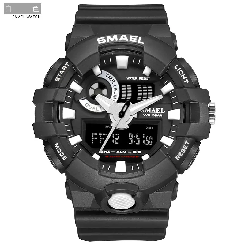 

Black Style New Sport Watch Smael 1642 Brand Wristwatches Fashion Casual erkek saat Men Gift 50Meters Waterproof Hot Clock