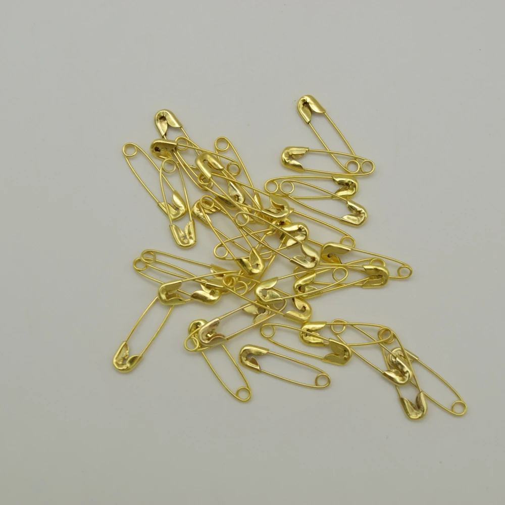 

1000 pcs gold small nickel plated safety pins 4/5'' length () wholesales for garment hang tag, Gold black silver