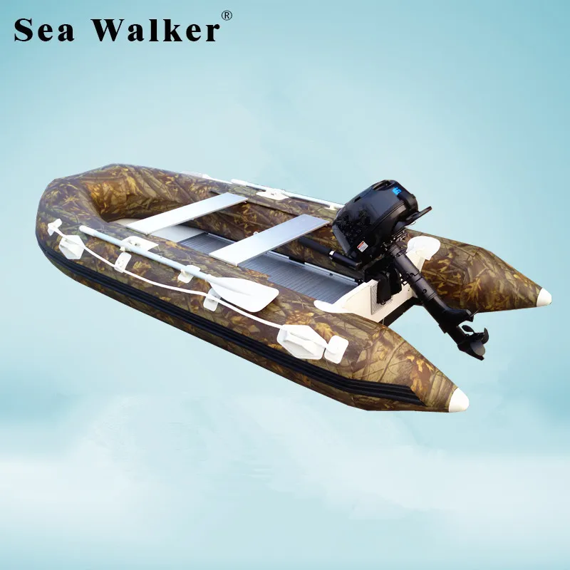 
Seawalker 3.8M Inflatable Fishing Boat 2018 New Style Camouflage Pvc Fishing Sport Boat With Aluminum Floor For Hot Sale 