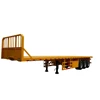 Used flatbed chassis trailer for sale two axle semi truck double 20ft 40ft skeleton flat bed with wholesale price