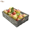 Custom design large square shape distressed wood pine apple crate for fruit