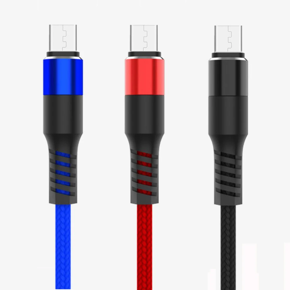 

High Quality Usb Data cable 2.4A Fast Charging USB Cable For Apple Charging Chord For Samsung, Black/red/blue