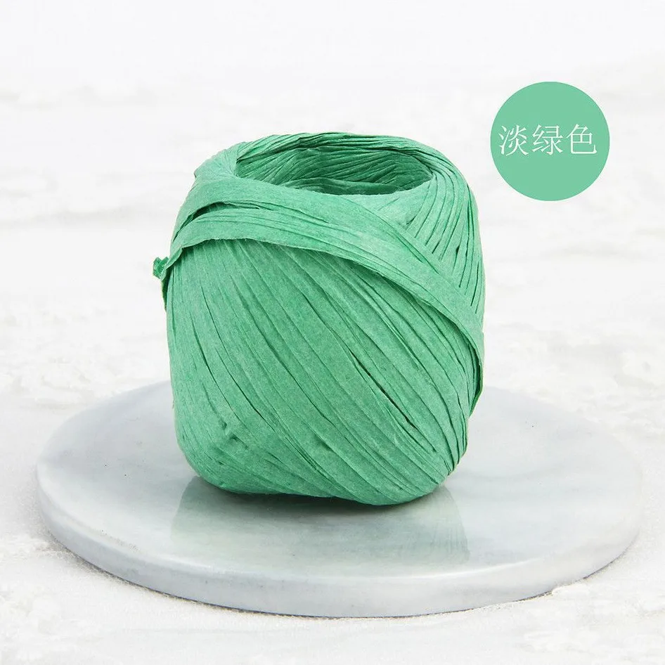 Natural Raffia Factory Wholesale Rolls Dark Green Colored Pp Raffia