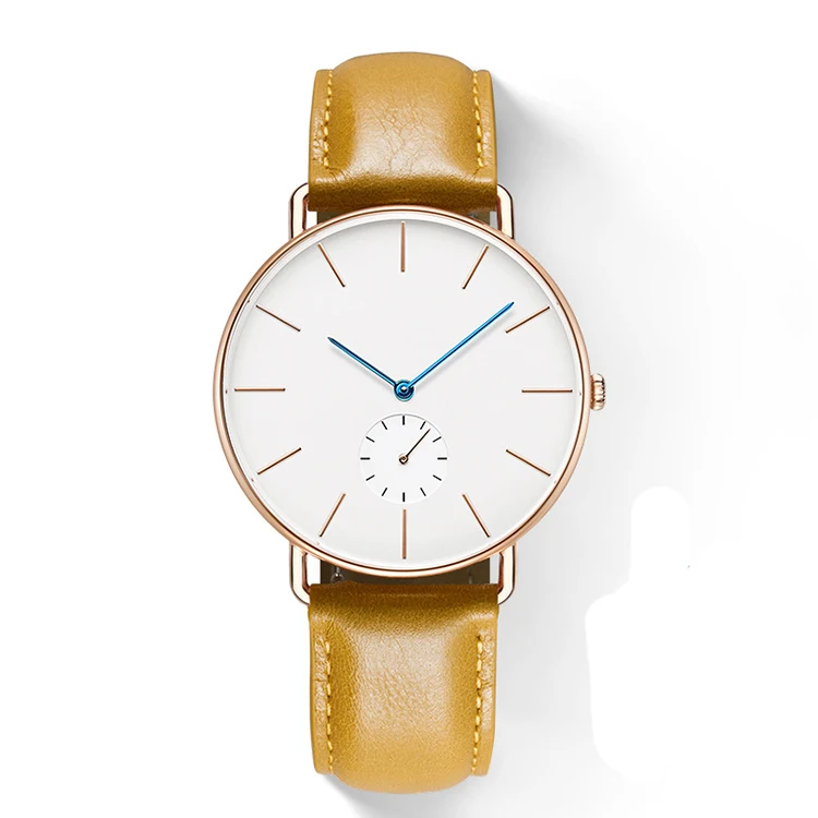 Wholesales matte black face italian leather watch straps japan movt quartz sr626sw mens custom logo watch made in china