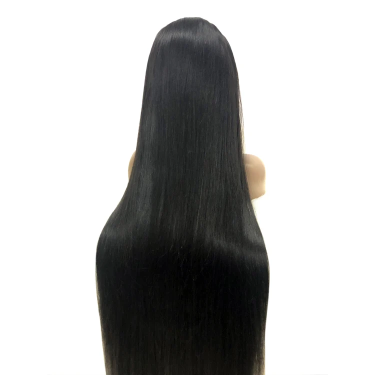 

Hot silky straight human hair lace wig with baby hair For Black Women, tissage chinois cheveux perruque humain wig naturel hair, Natural color #1b