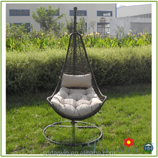 Rattan columpio hamaca de interior y al aire libre silla con pie DW