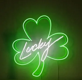 Get Lucky Shamrock Neon Light Signs - Buy Green Neon Light Sign,Car ...