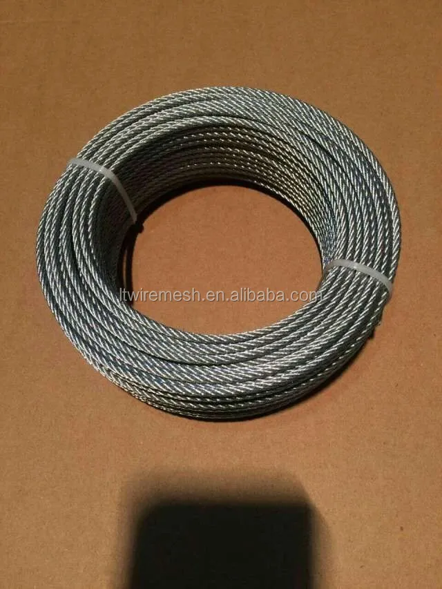 36 Yards 7x7 3mm 1.5mm Galvanized High Carbon Steel Wire Rope For Sale