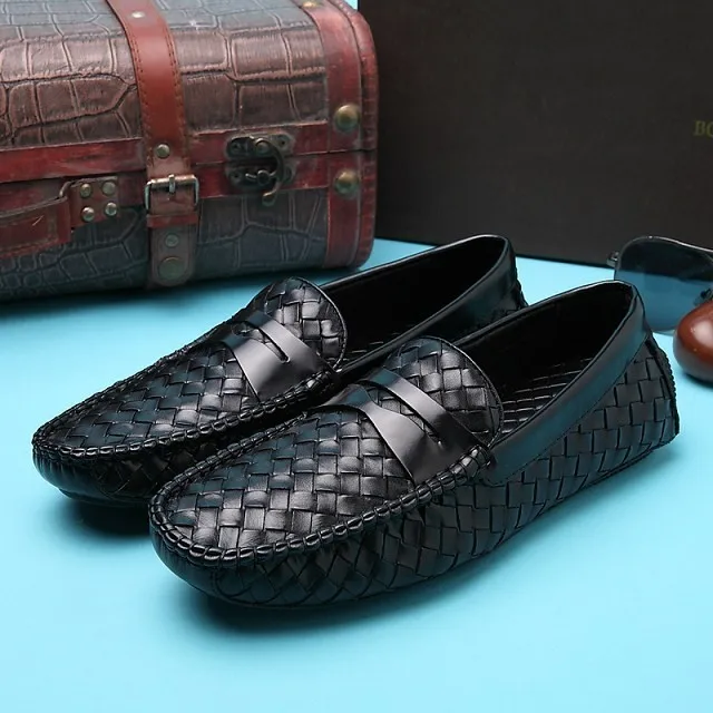 top quality handmade super soft leather shoes hand woven comfortable casual shoes