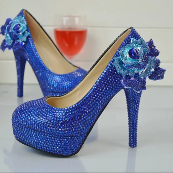 Bs013 Royal Blue Elegant Heels High 