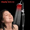 Luxurious led shower column and led shower head set with temperature control