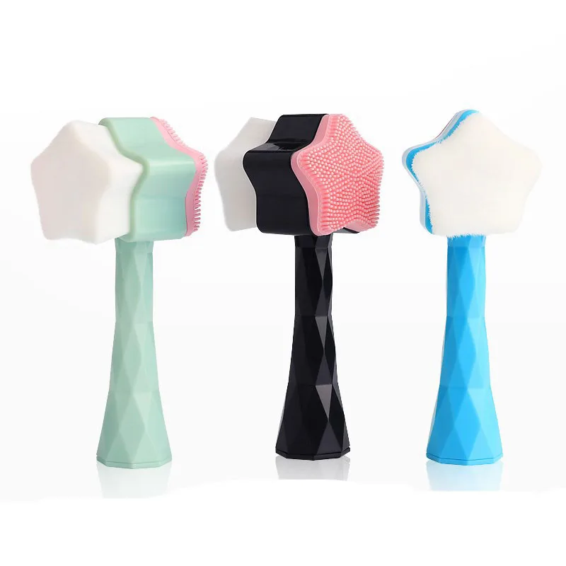 

Multi color standing star Deep Facial Cleansing Brush, As pic