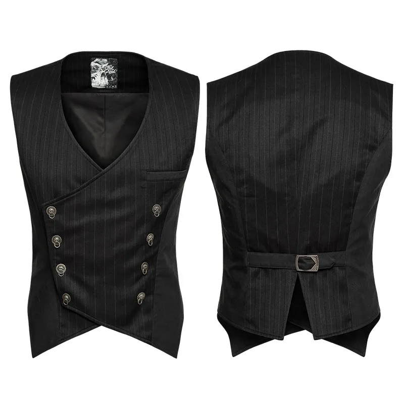 Y-754 New stylish lock buttons sleeveless vest man stripe waistcoat