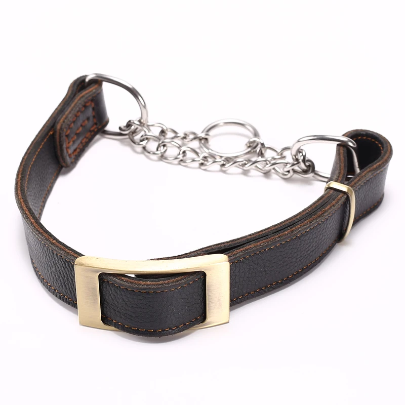 2018 New Design Heavy Duty Leather Dog Collar Chain Dog Collar Buy