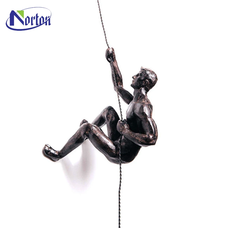 Custom Metal 3d Art Interior Decorative Bronze Statue Copper Climbing