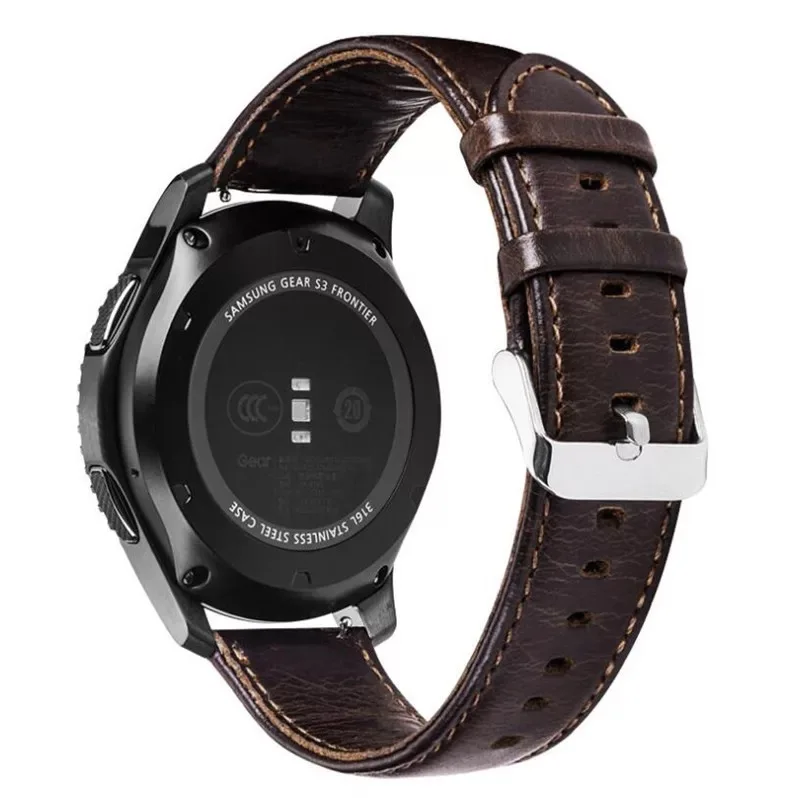 

20mm 22mm Crazy Horse Genuine Leather Replacement Sports Band For Samsung Gear S2 S3 Watch Strap