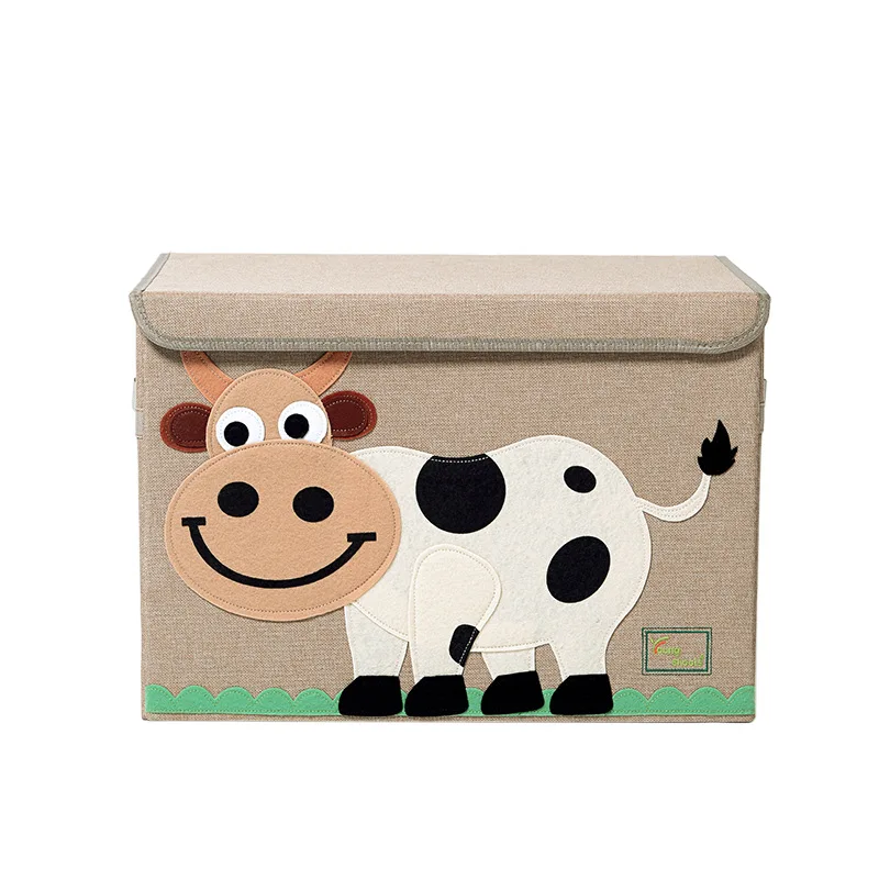 

Wholesale Large Capacity Foldable Cartoon Toy Storage Box clothes storage box, Brown