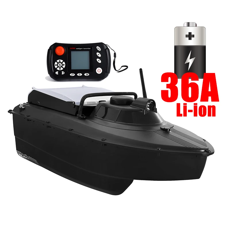 

Free shipping jabo 2CG 36A lithium battery remote control rc long time distance abs hull fishing gps bait boat sonar fish finder, Black