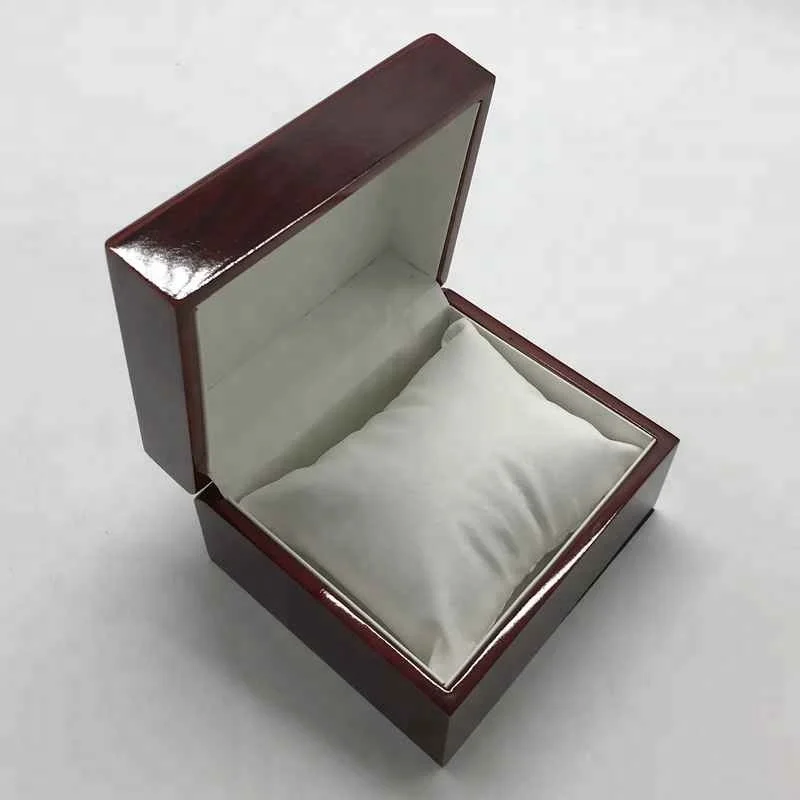 
Wholesale cheap glossy watch gift box jewelry packaging with pillow luxury watch package box custom logo 