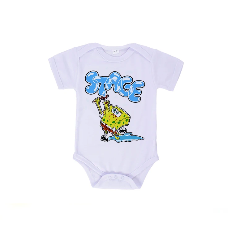 

New Born short sleeve Baby boys Clothing custom Baby girls clothes White sublimation printing blank Baby romper onesie, Picture