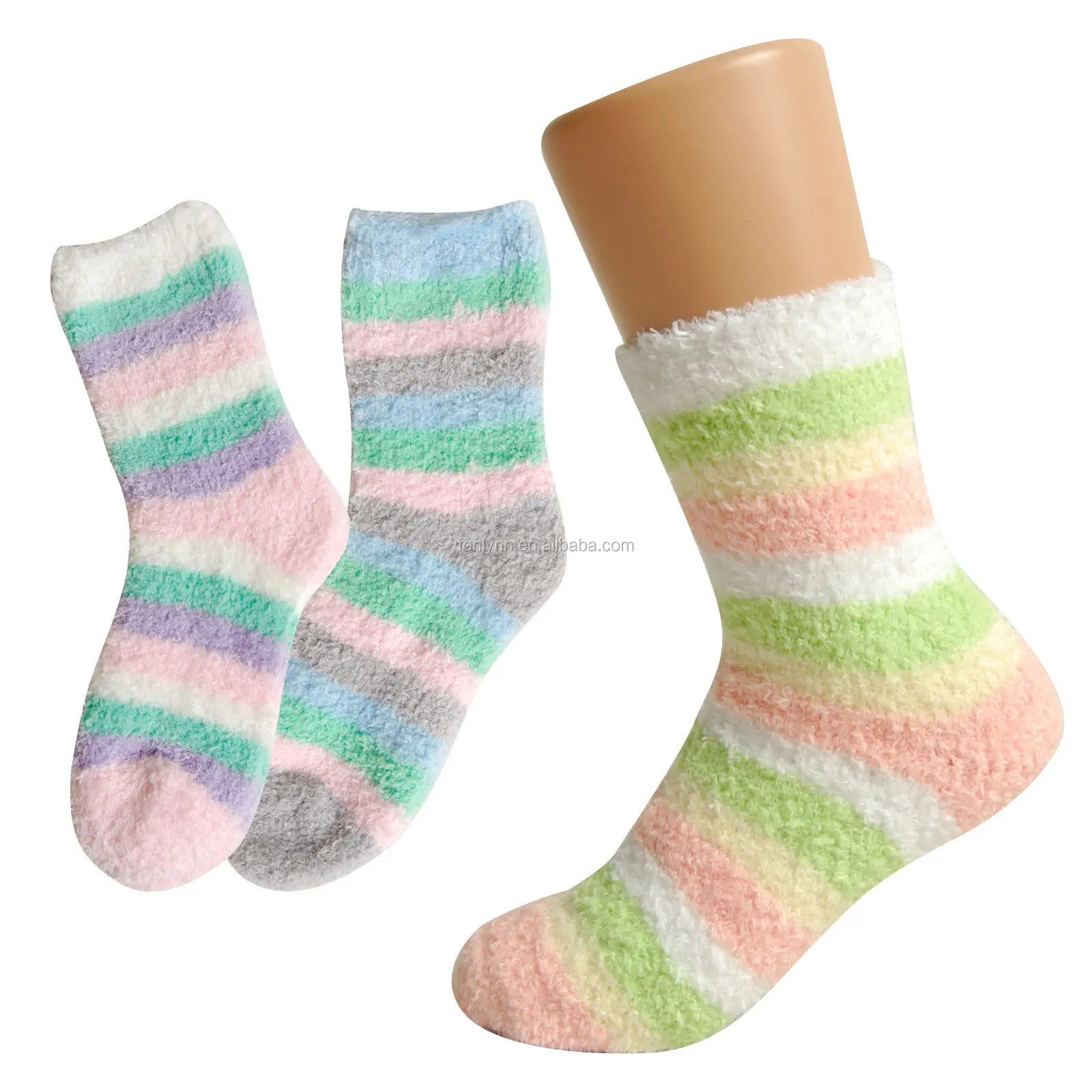 fuzzy microfiber customize floor Winter polyester fleece fluffy Socks