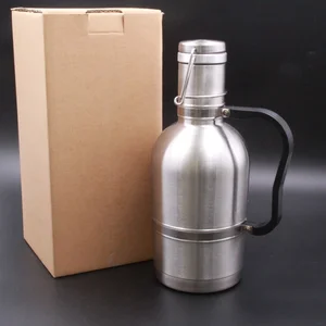 Image of Printing your logo growler beer stainless steel vacuum flask