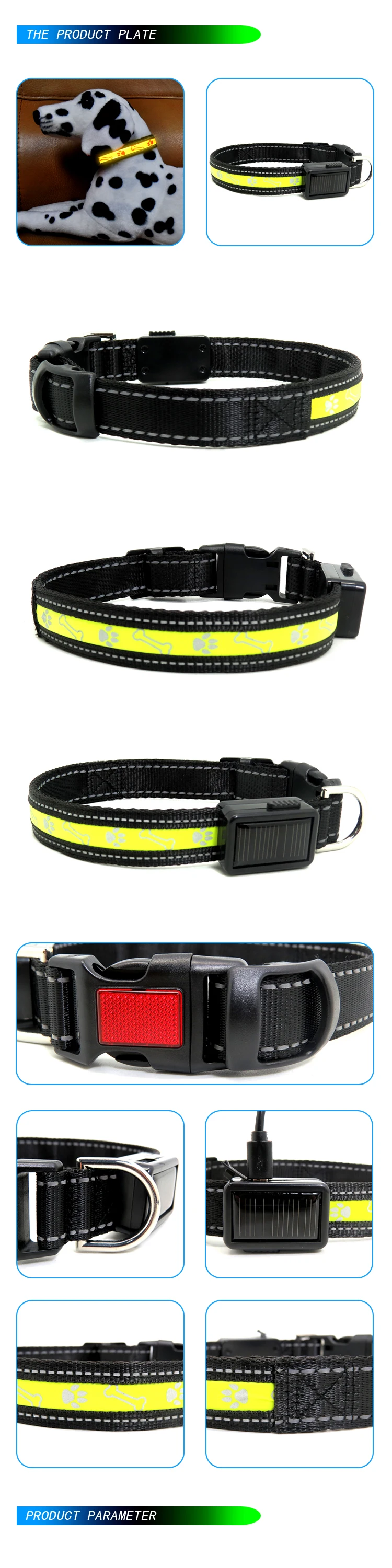 Hot Selling Products led Pet  Collar And Leash For Puppy cute dog collar