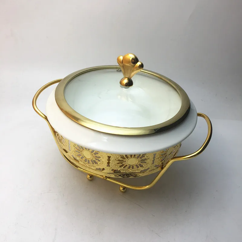 2.0l Buffet Equipment Serving Dishes Heat Retaining Ceramic Chafing