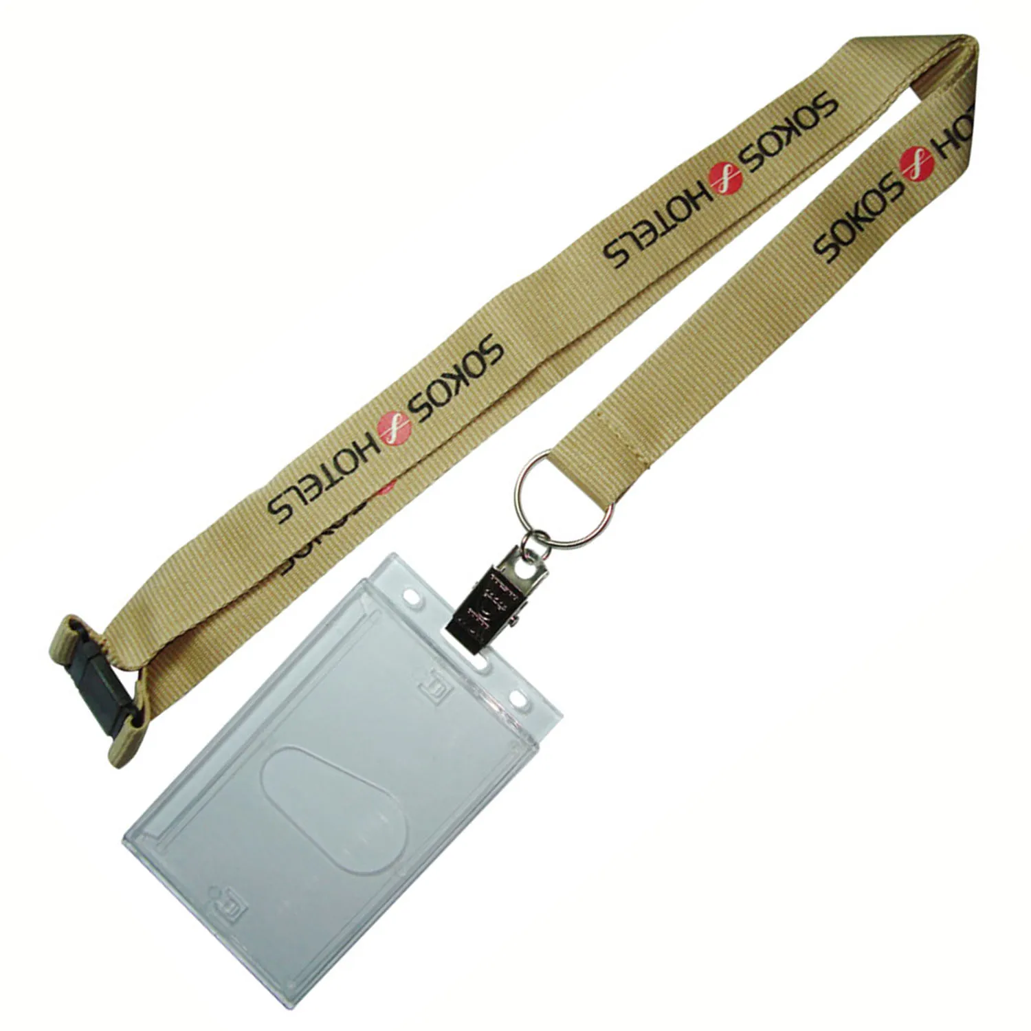 Wholesale fashion hotel badge id card holder neck rope lanyard
