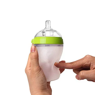 

YDS Natural Feel Silicone Baby Bottle, Green, 5 Ounces,8 Ounces, Pink, green