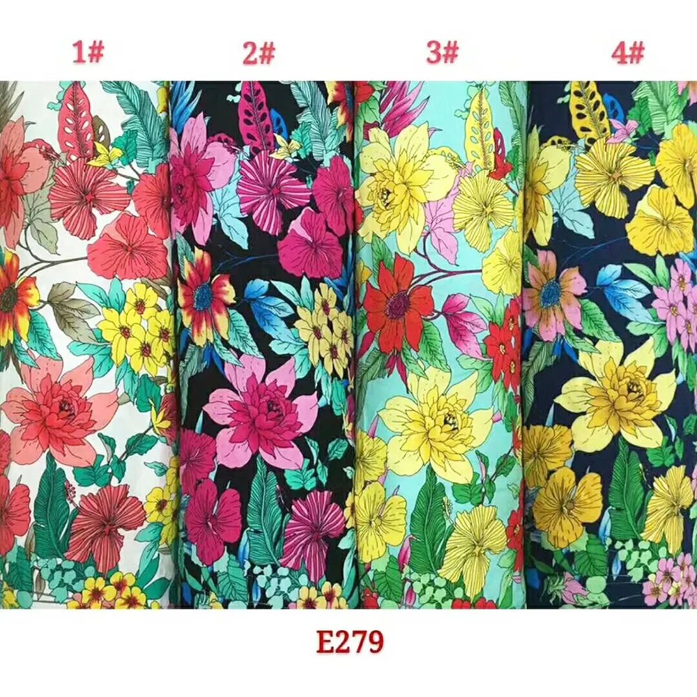 
Wholesale Rayon Crepe Fabric Floral Printed Fabric for Dress 