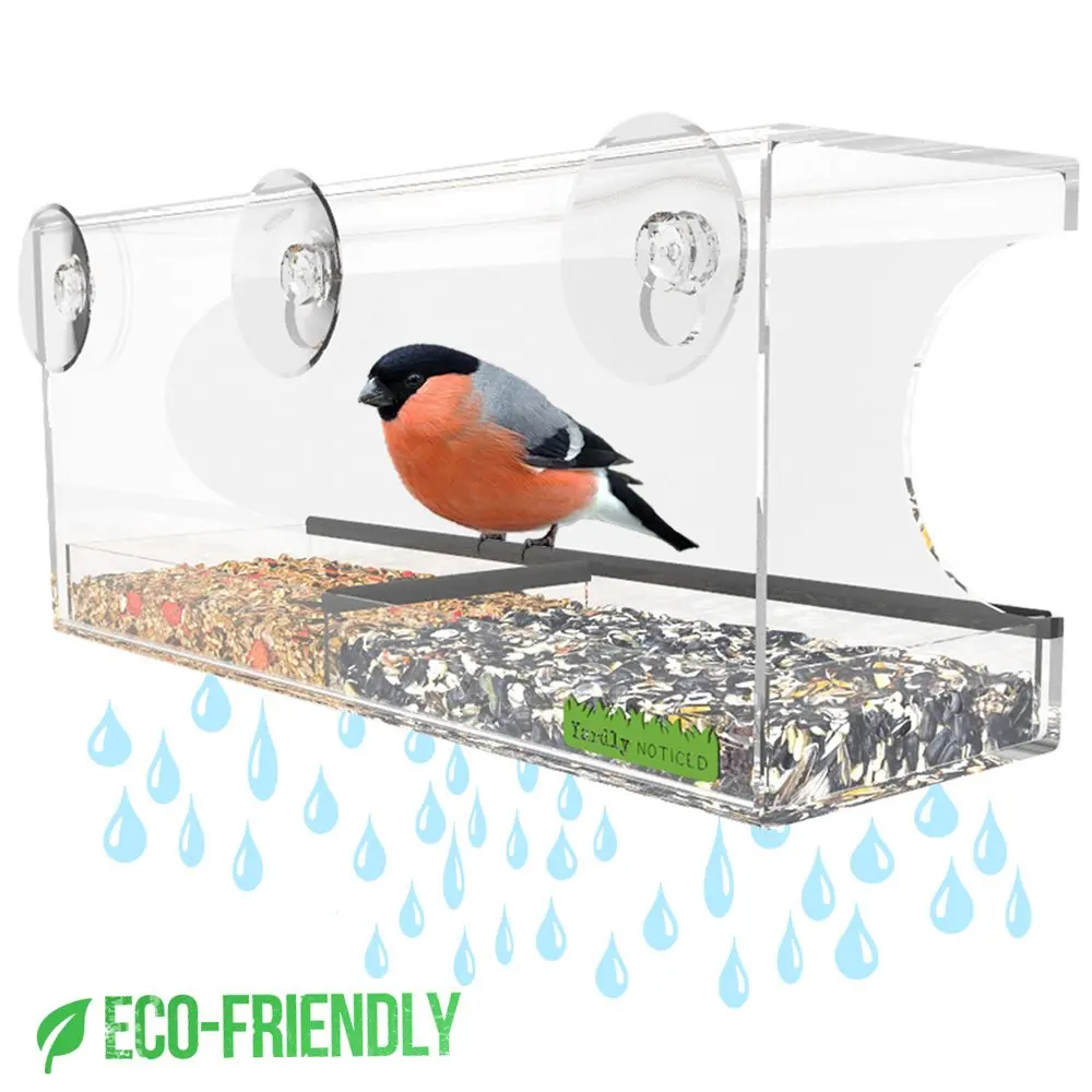 Buy Yardly Noticed Window Bird Feeder With Removable Tray Drain