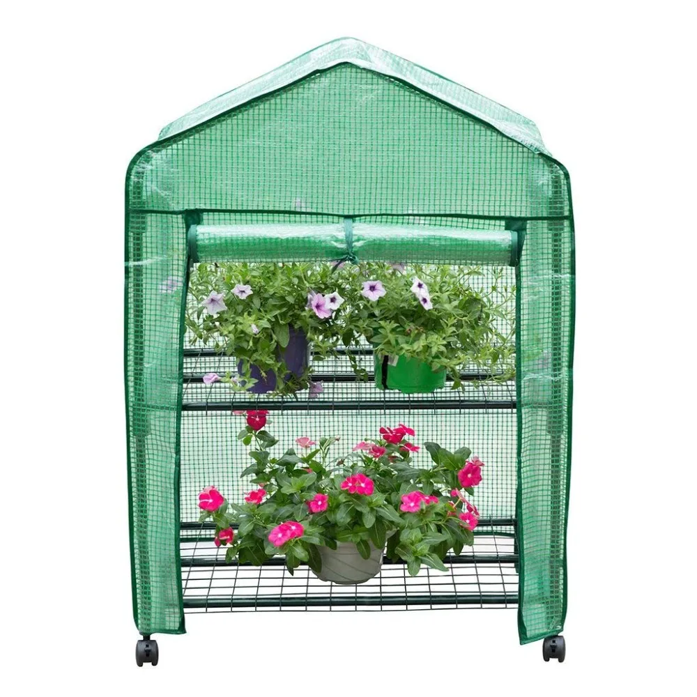 Garden Greenhouse Walk In Greenhouse Mini Green House With Wire Meshes ...