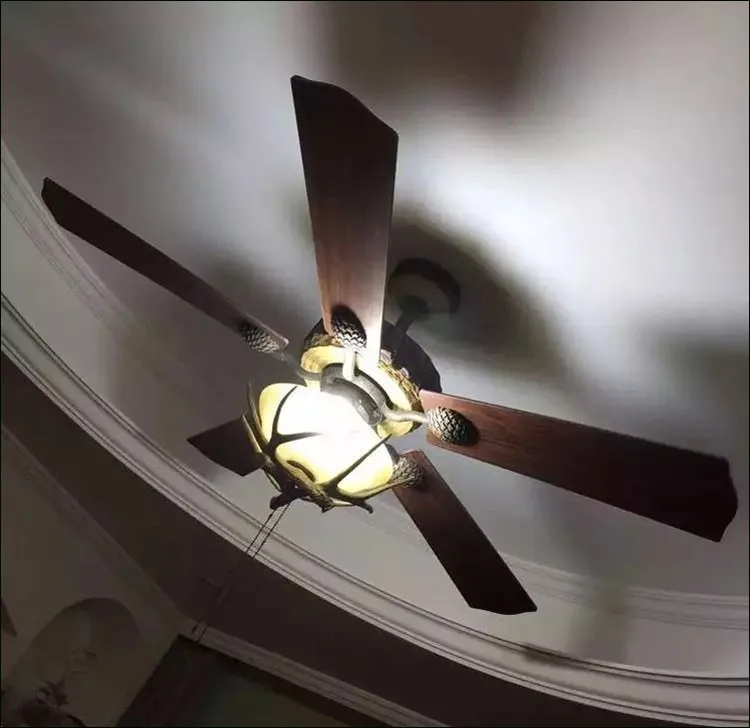 Vintage resign antlers fancy led ceiling fan light for hotel decoration