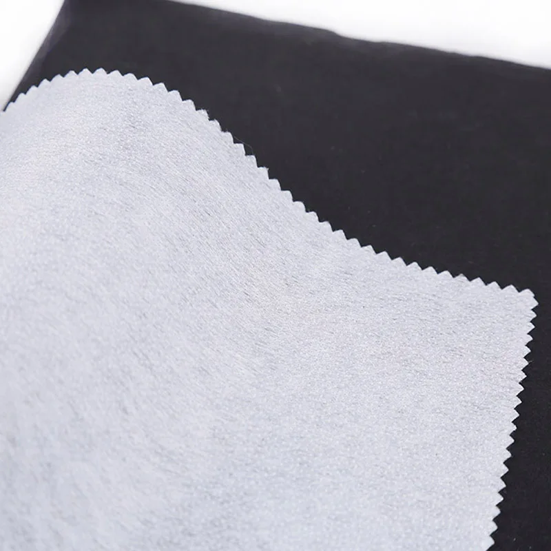 

100% polyester microdot nonwoven fusing paper interlining, White black