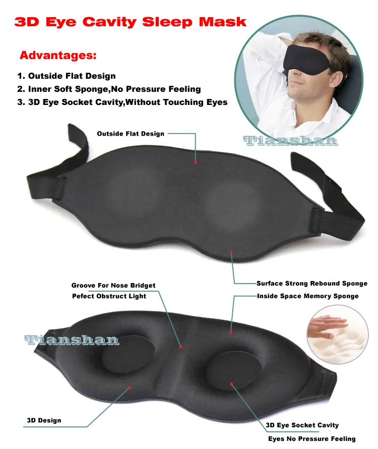 Sleeping Eye Mask Shade Nap Cover Blindfold Eyeshase Patch For Sleep Eye Mask 1 2