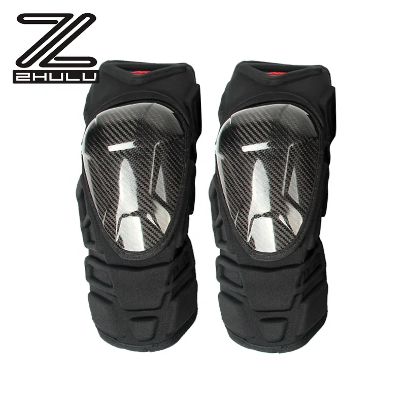 

High quality CE certified breathable carbon fiber motorcycle knee protector, Black