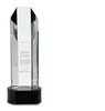 K9 crystal Six side column black base glass crystal trophy